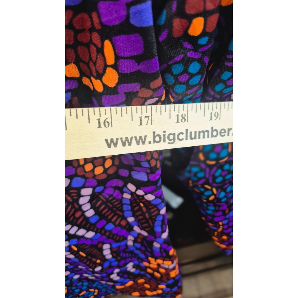 Plum Blossom Vintage Mosaic Print Blazer Jacket Purple Orange Multi-Color Lined - Picture 13 of 14